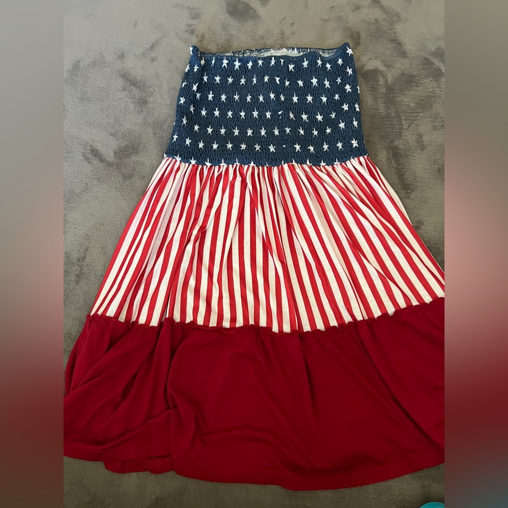 Smocked American flag dress